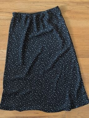 nasty Gal Black Polka Dot And Stars Midi Skirt